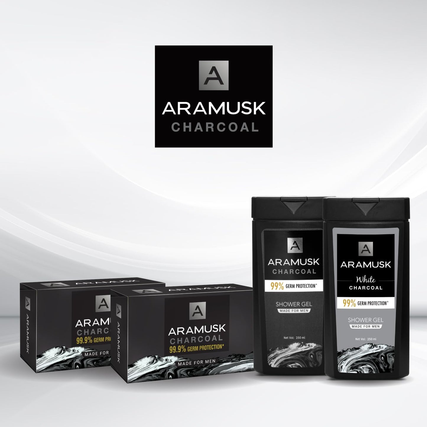 Aramusk Charcoal Men Bath Soap Value Pack Of 4 Set 500gm
