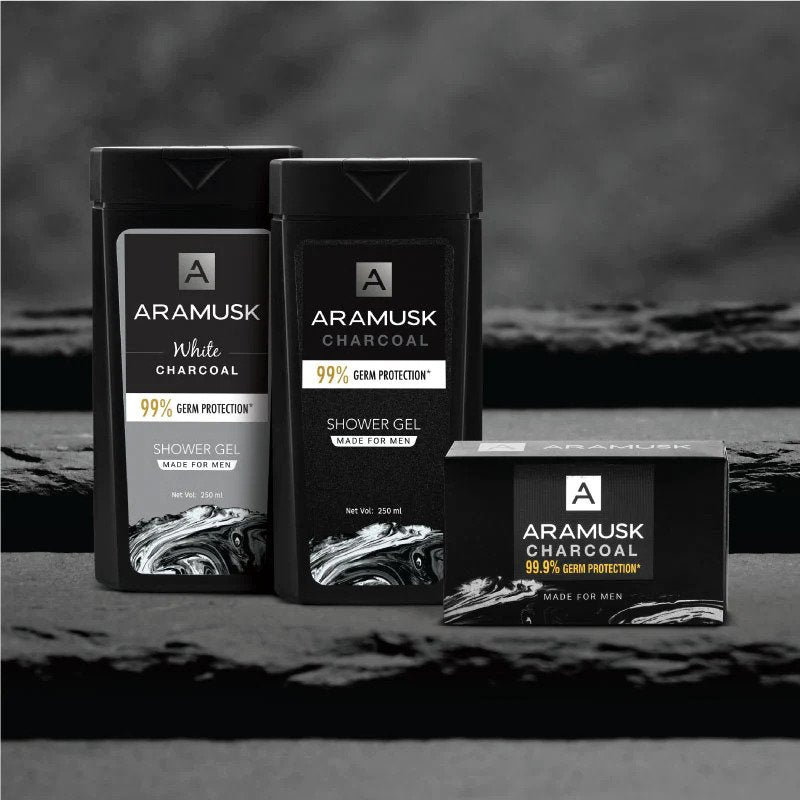Aramusk Charcoal Soap For Men 125gm Pack Of 4