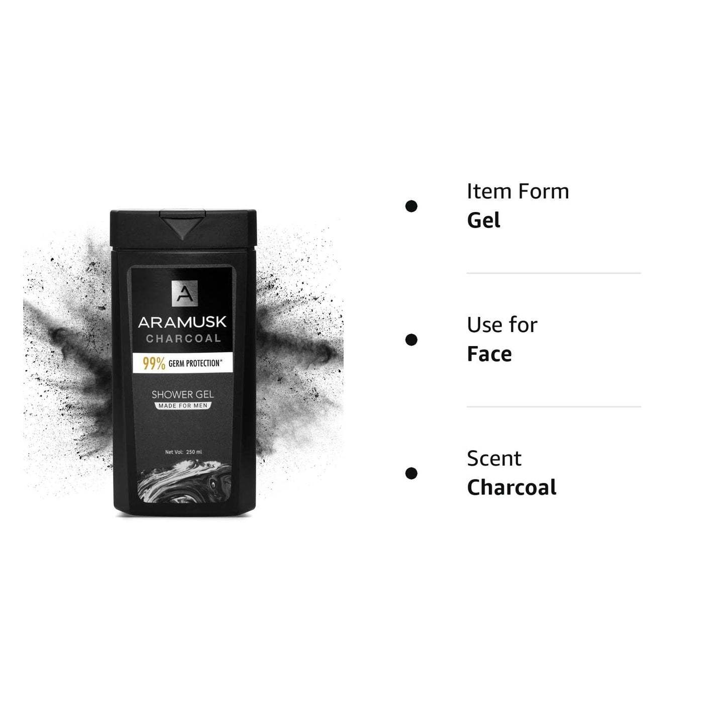 Aramusk Charcoal Shower Gel Made For Men 250ml