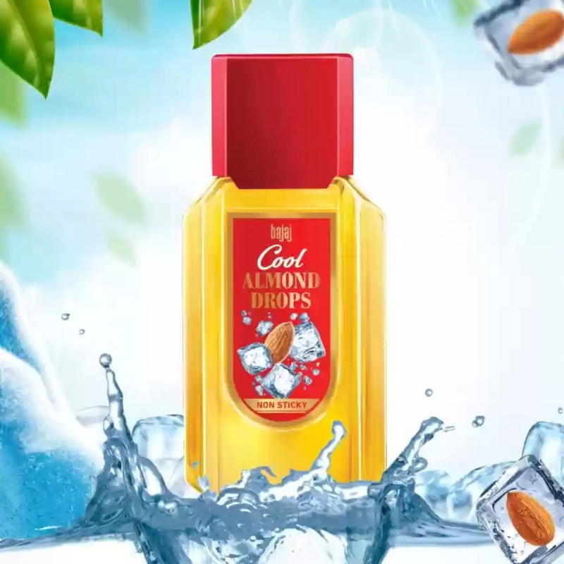 Bajaj Cool Almond Drops Non Sticky Hair Oil 300ml Pack Of 2
