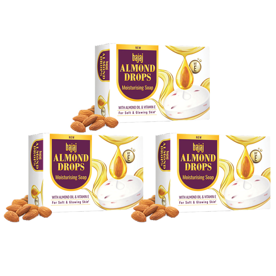 Bajaj Almond Drops Moisturising Soap 100gm Pack of 3