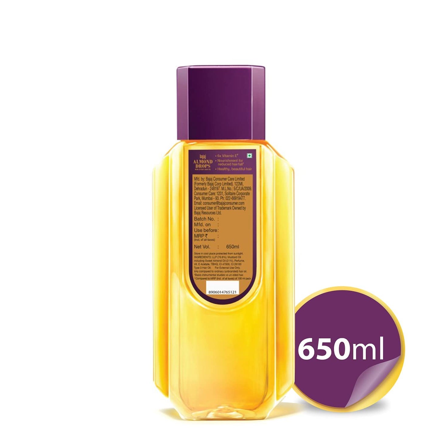 Bajaj Almond Drops Non Sticky Hair Oil 650ml