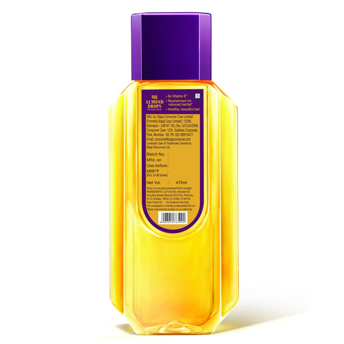 Bajaj Almond Drops Non Sticky Hair Oil 725ml Pack Of 2