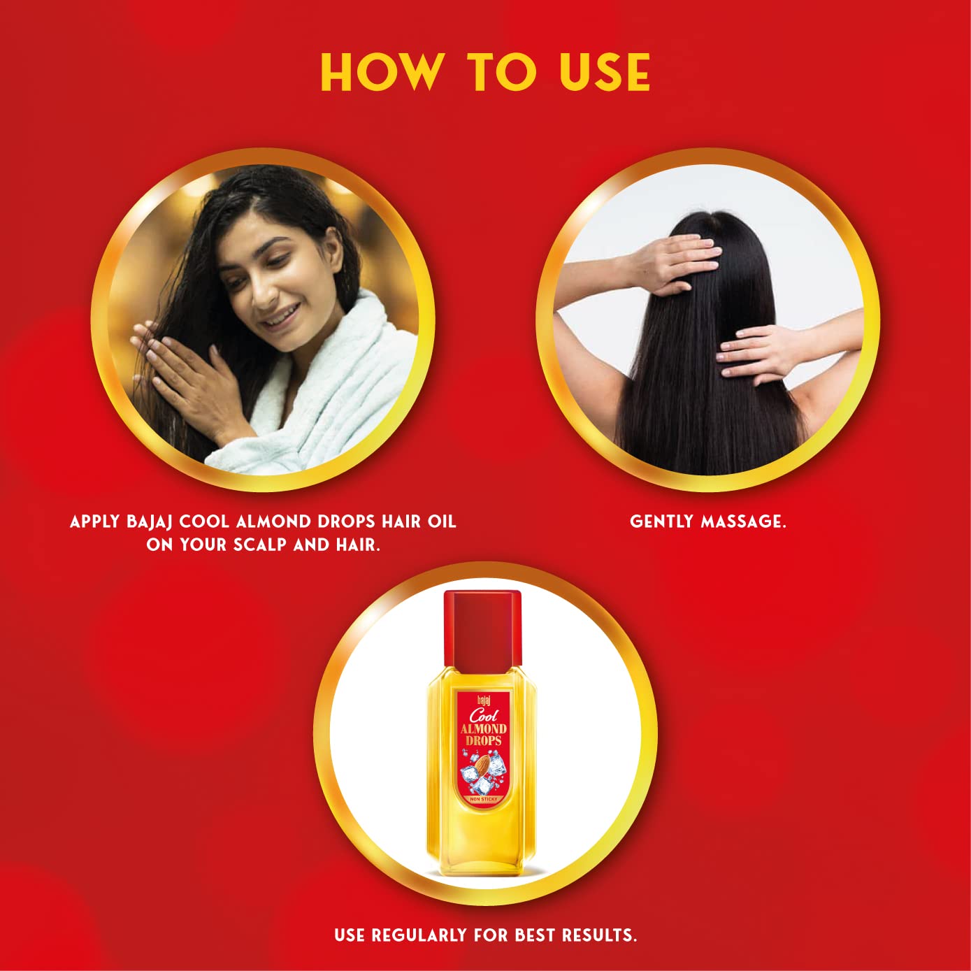 Bajaj Cool Almond Drops Non Sticky Hair Oil 300ml Pack Of 2