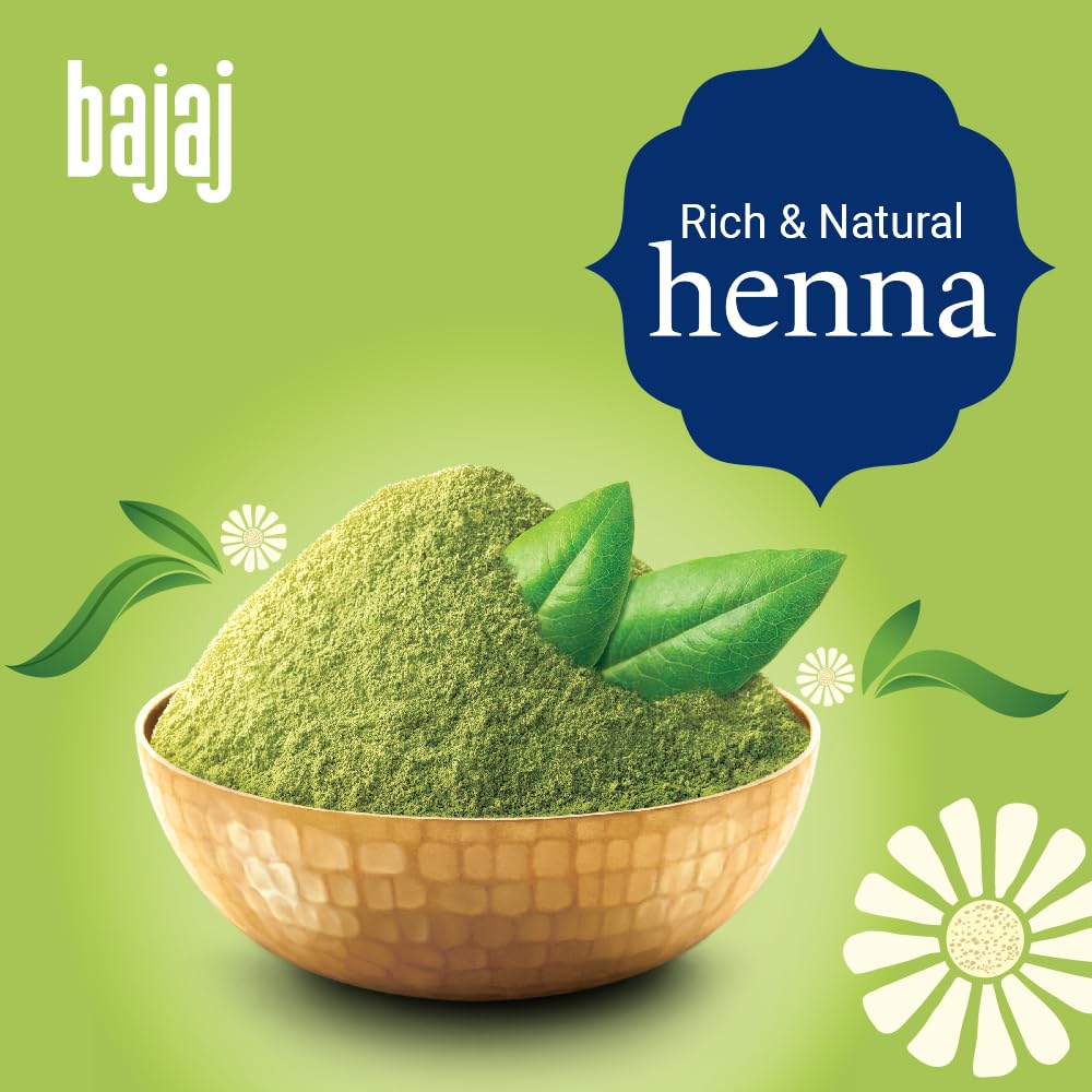 Bajaj 100% Pure Henna Rich Natural Colour For Hair Hand And Feed 500gm