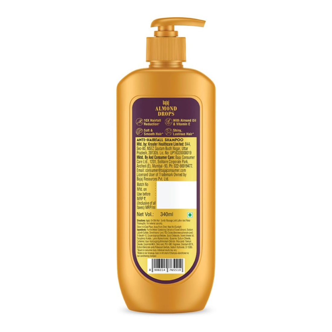 Bajaj Almond Drops Anti Hairfall Shampoo 340ml