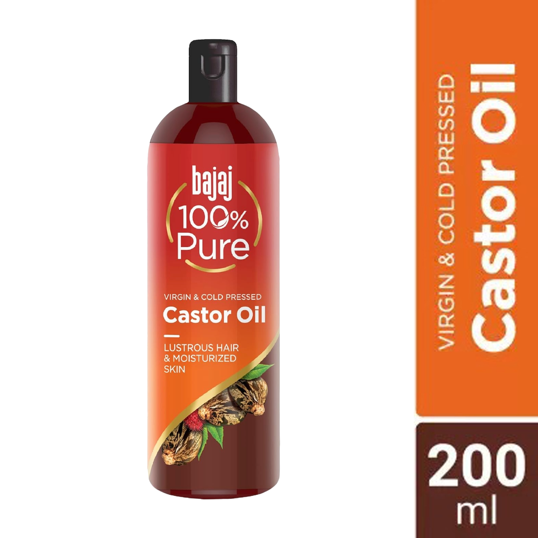 Bajaj 100% Pure Castor Oil Lustrous Hair & Moisturized Skin 200ml