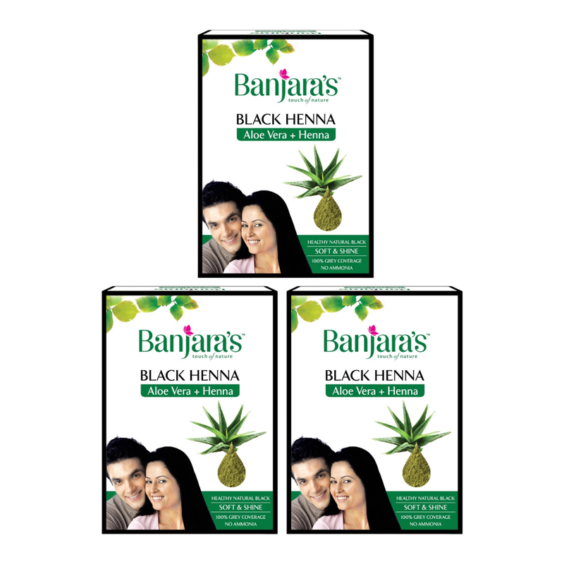 Banjaras Black Henna Aloe Vera + Henna 50gm Pack Of 3