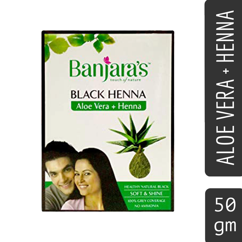 Banjaras Touch Of Nature Black Henna Aloe Vera And Henna -50gm