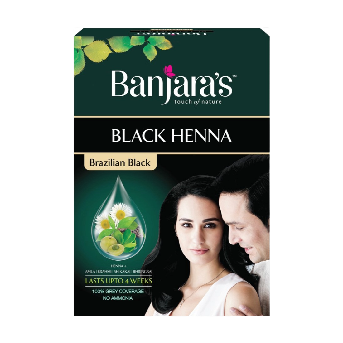 Banjaras Black Henna Brazilian Black Hair Color 54gm