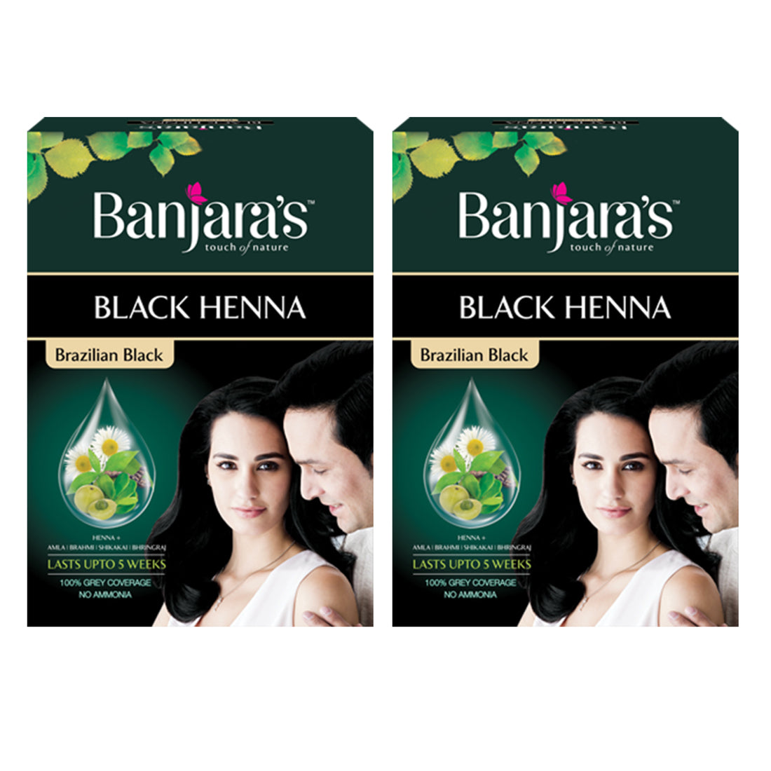 Banjaras Black Henna Brazilian Black 54gm Pack Of 2