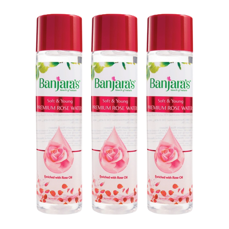 Banjaras Soft And Young Premium Rose Water 120ml Pack Of 3