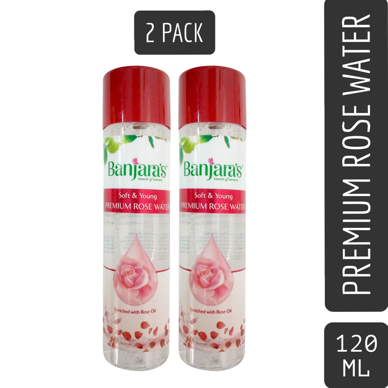 Banjaras Touch Of Nature Soft And Young Premium Rose Water -120ml Pack Of 2