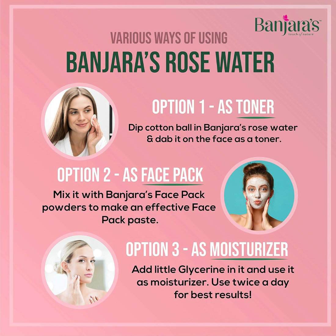 Banjaras Soft And Young Premium Rose Water 120ml