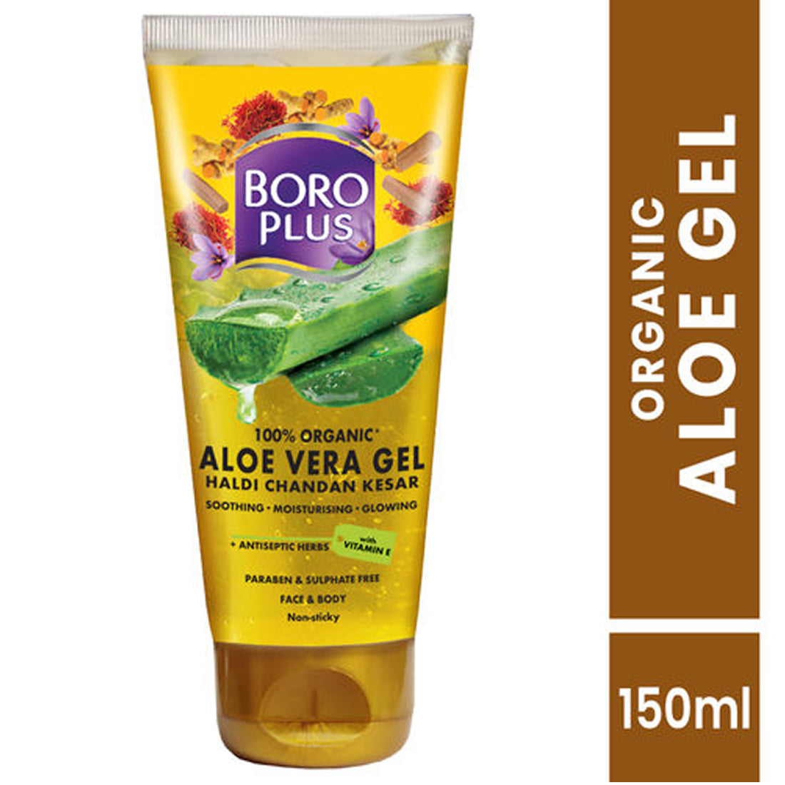 Boro Plus Aloevera Gel Haldi Chandan Kesar Face & Body -150ml