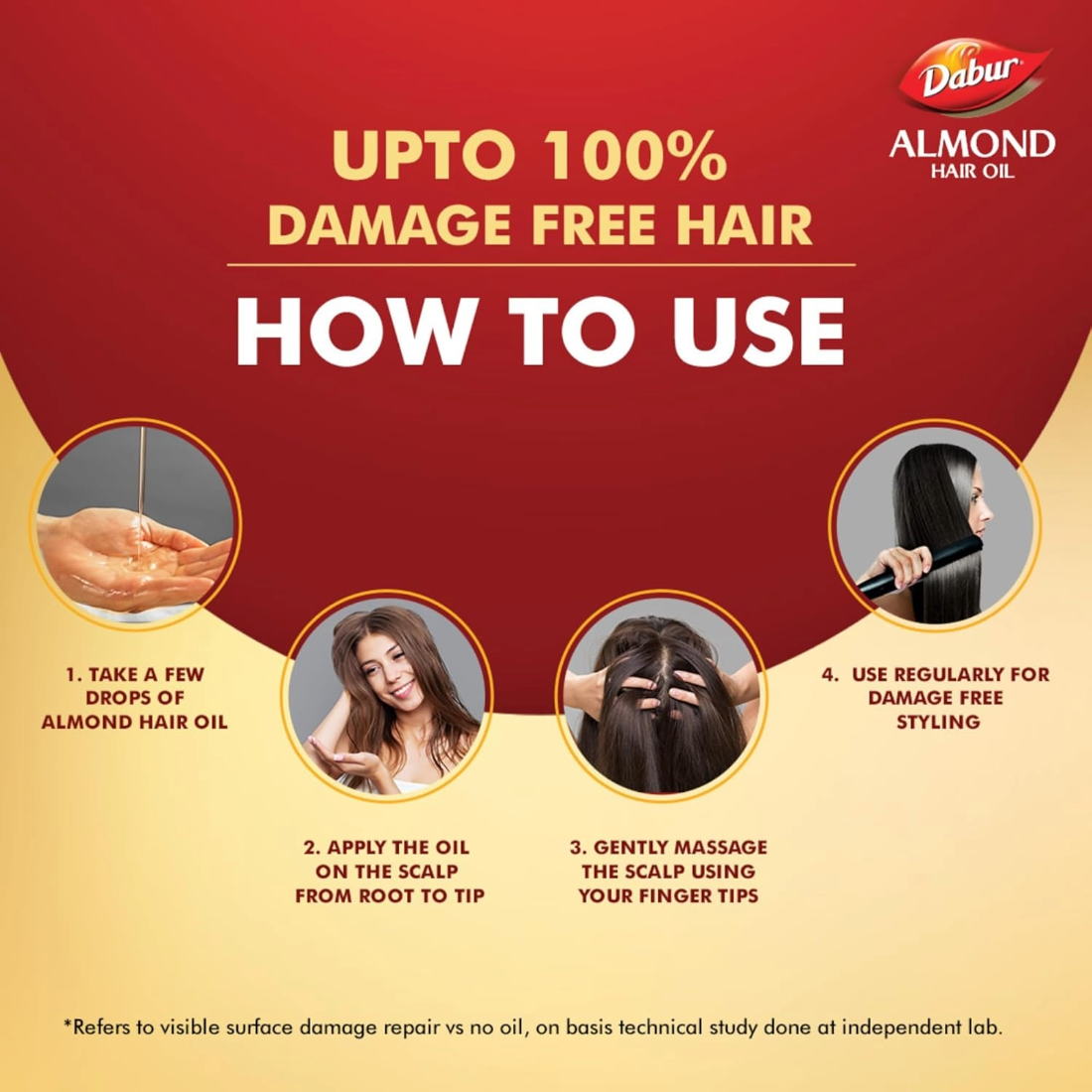 Dabur Almond Hair Oil Enriched With Soya Protein And 10X Vitamin-E 500ml