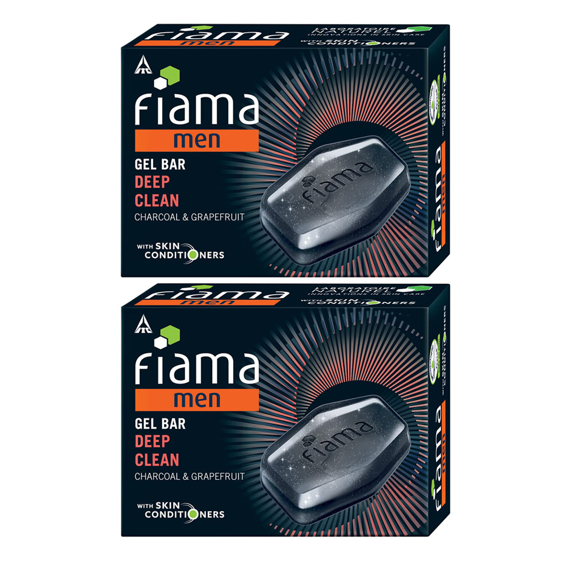 Fiama Men Gel Bar Deep Clean Charcoal & Grapefruit 125gm Pack Of 2