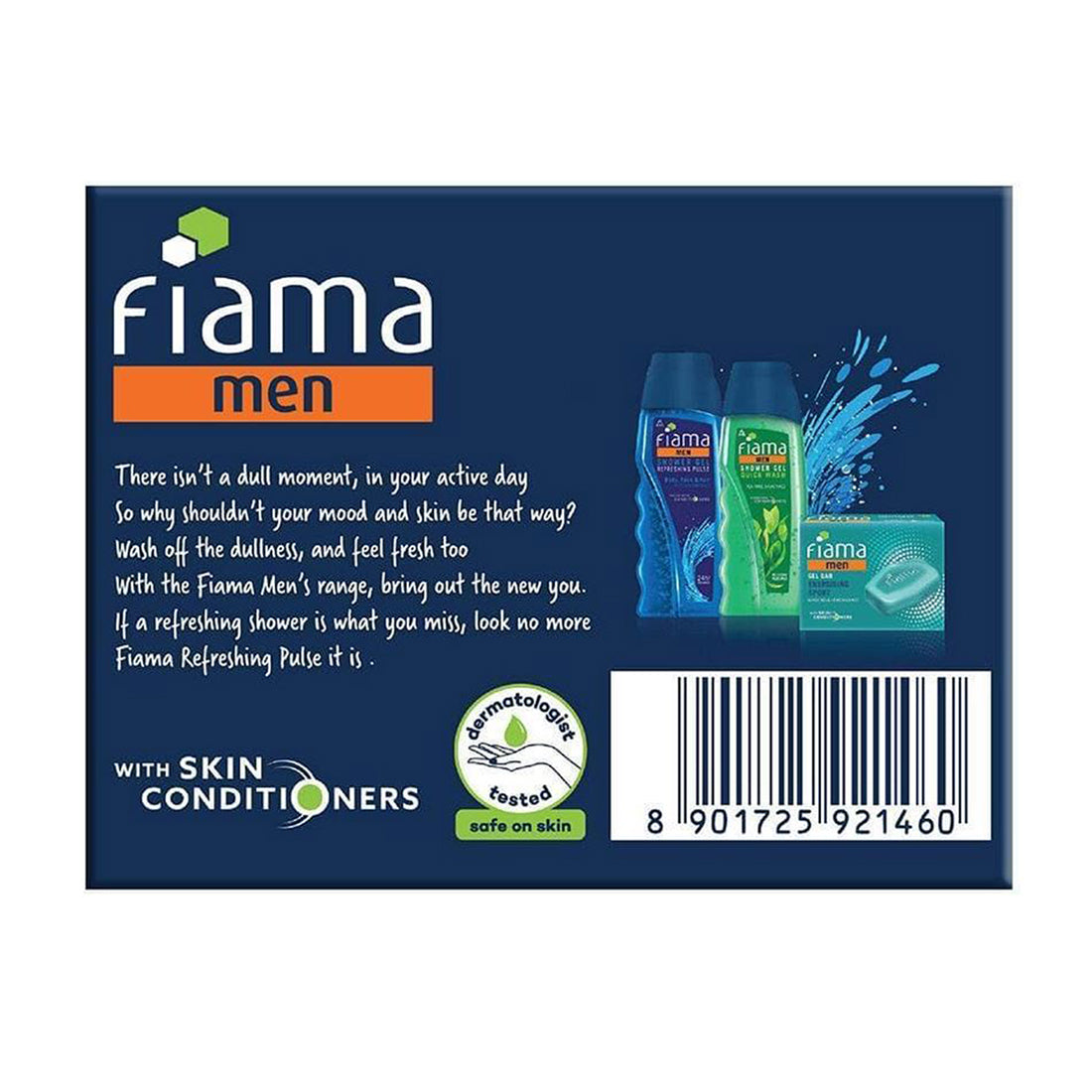 Fiama Men Gel Bar Refreshing Pulse 125gm Pack Of 2