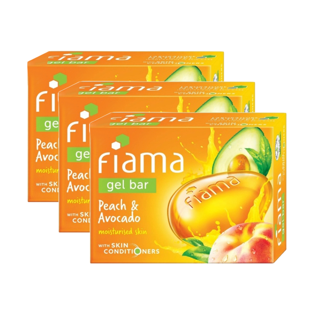 Fiama Gel Bar Peach And Avocado Moisturised Skin 125gm Pack Of 3