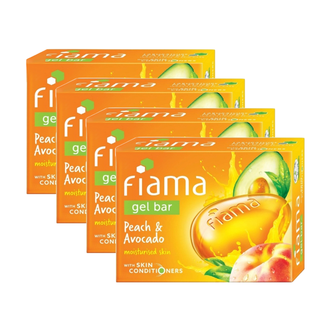 Fiama Gel Bar Peach And Avocado Moisturised Skin 125gm Pack Of 4