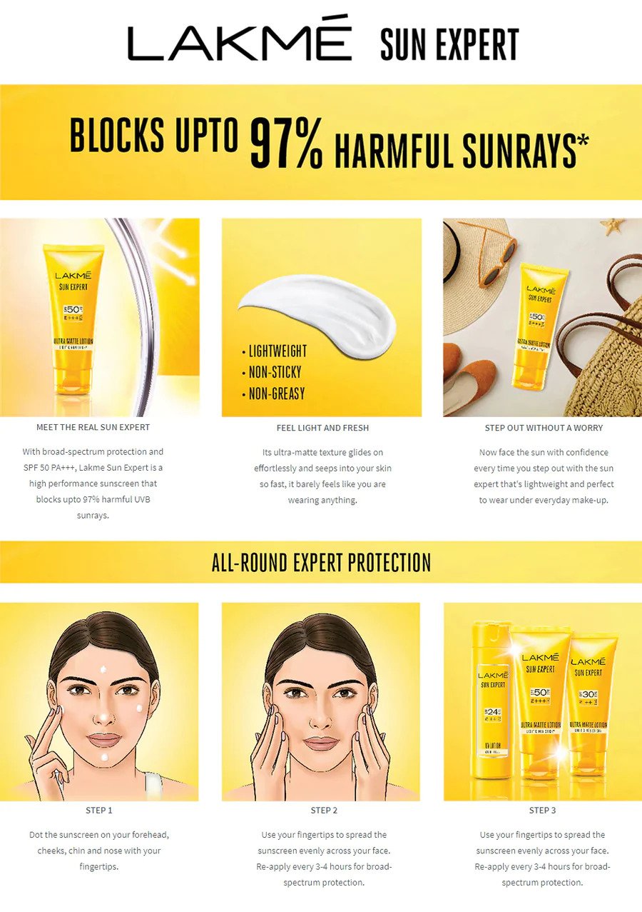 Lakme Sun Expert Ultramatte Lotion -18ml
