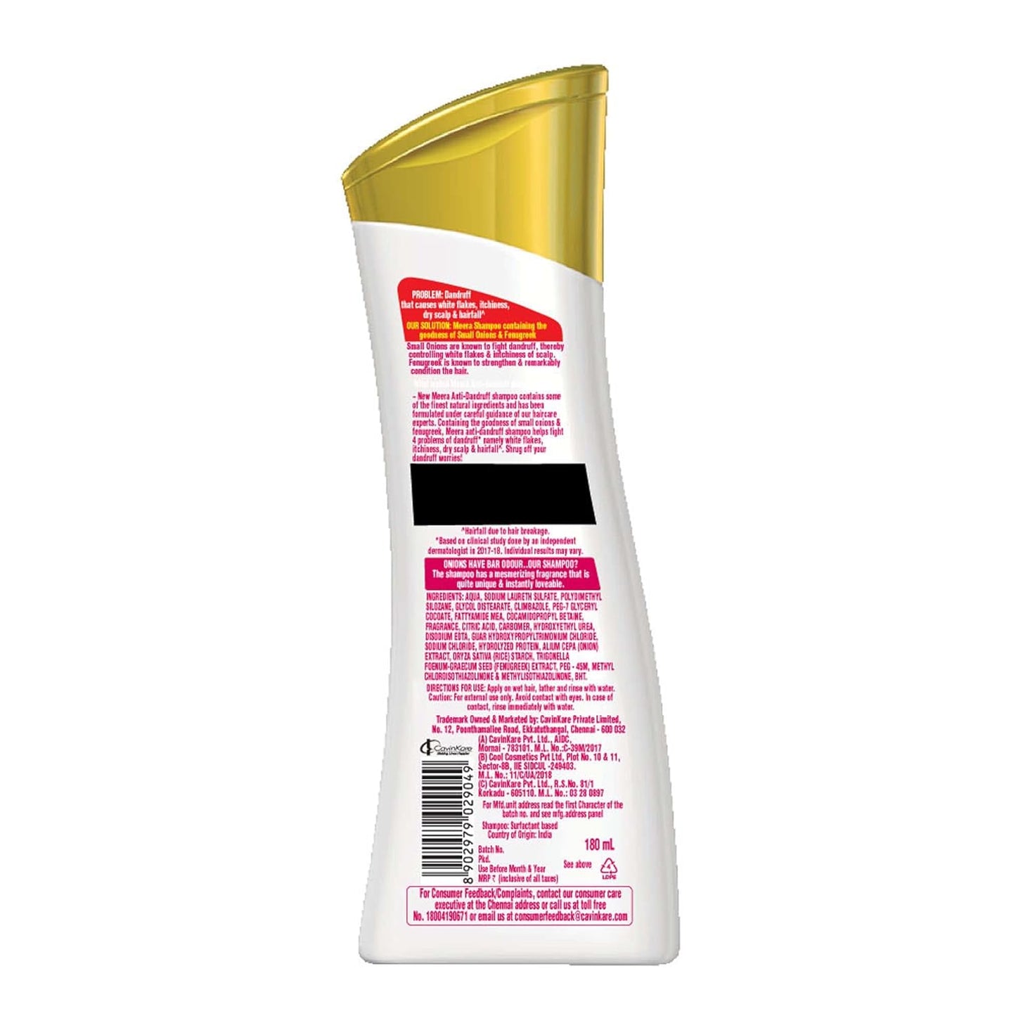 Meera Anti Dandruff Shampoo With Small Onion Fenugreek 180ml