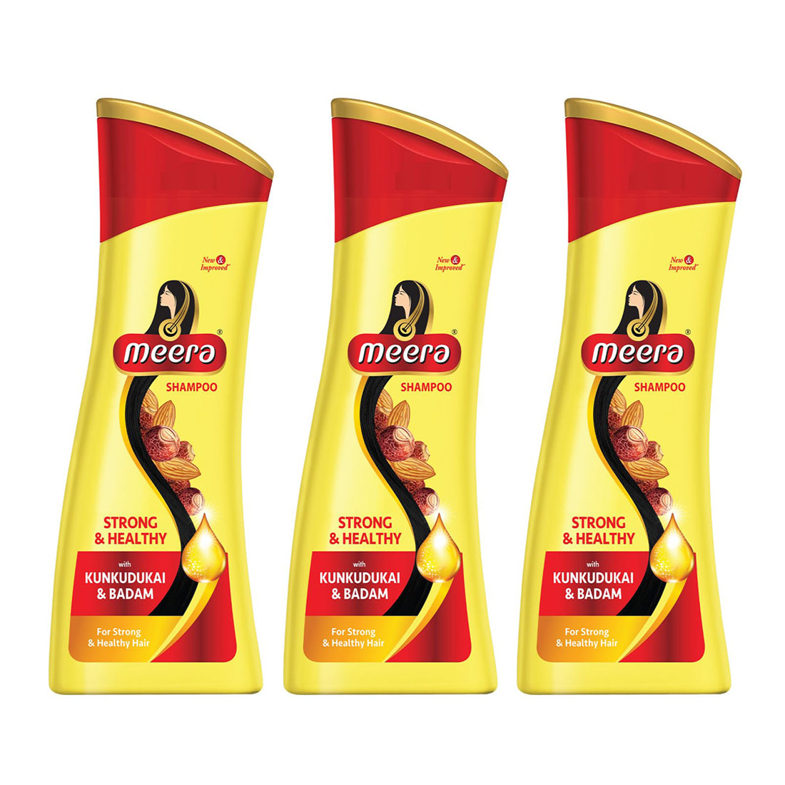 Meera Strong & Healthy Shampoo 180ml Pack Of 3