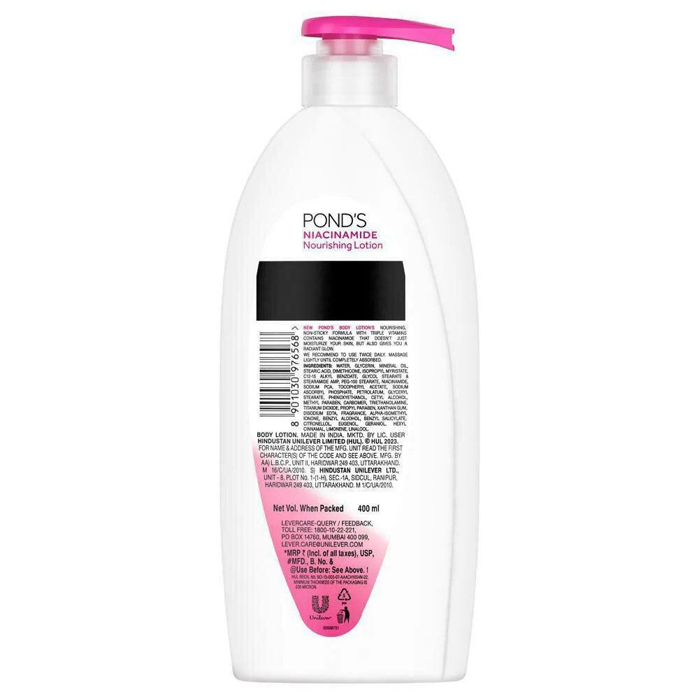 Ponds Niacinamide Soft Glowing Skin Non Sticky Nourishing Lotion 400ml