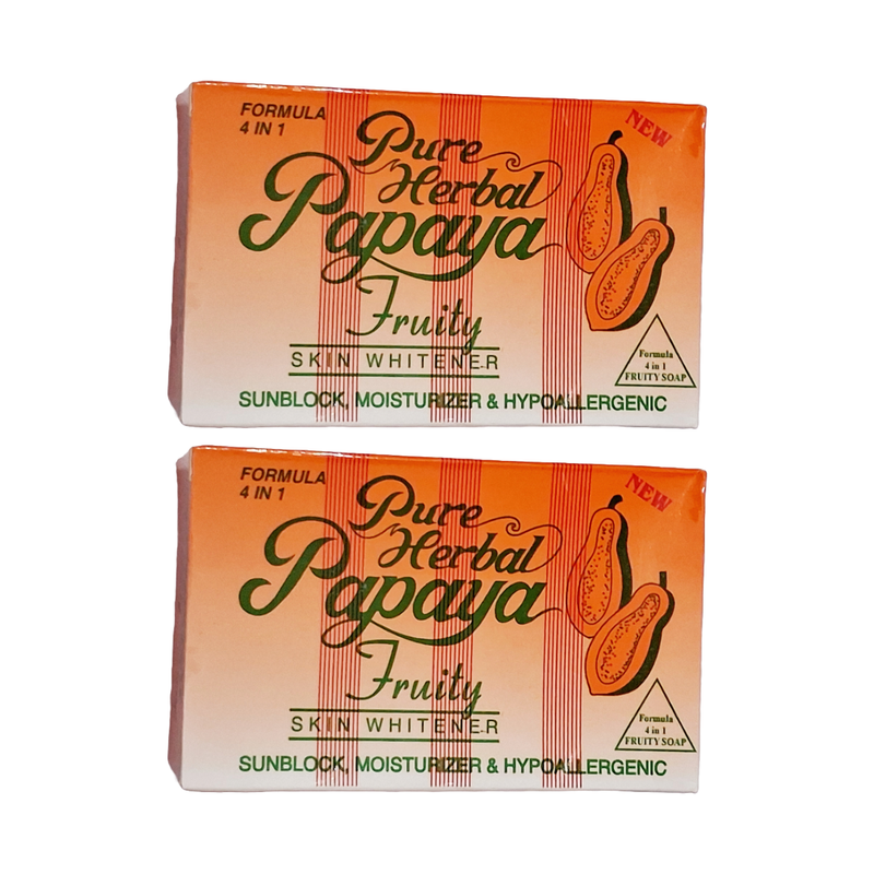 Pure Herbal Papaya Fruity Skin Whitener 4 In 1 Formula Soap 135gm Pack Of 2