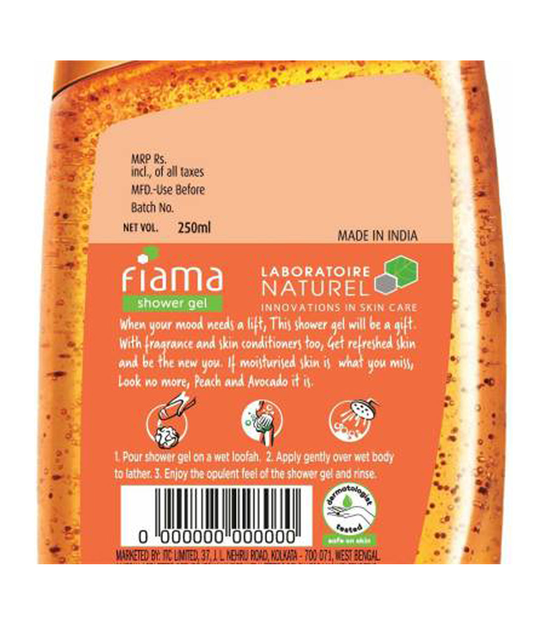 Fiama Shower Gel Peach And Avocado Moisturised Skin 250ml