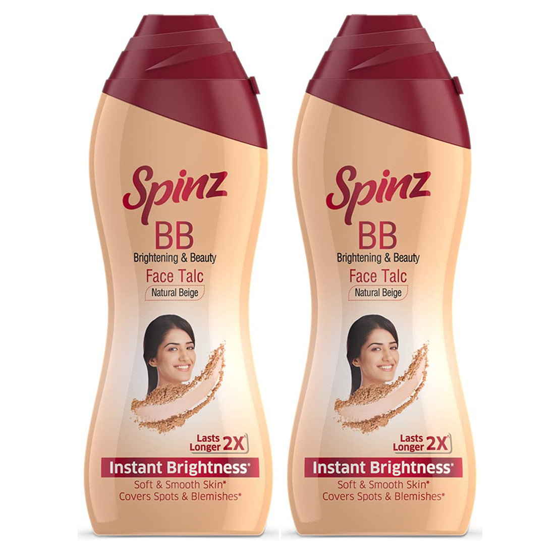 Spinz BB Brightening & Beauty Face Talc Natural Beige -35gm Pack Of 2