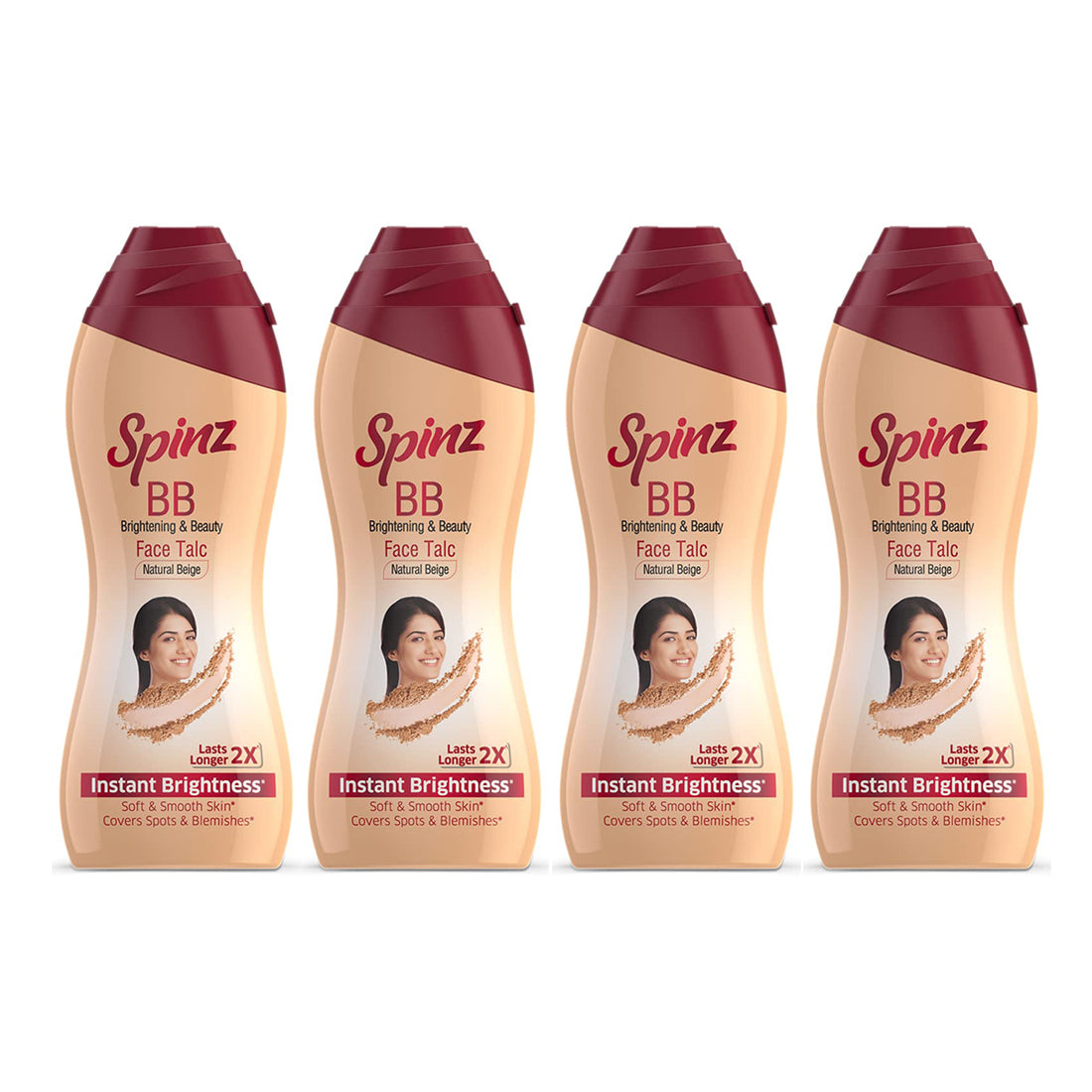 Spinz BB Brightening & Beauty Face Talc Natural Beige -35gm Pack Of 4