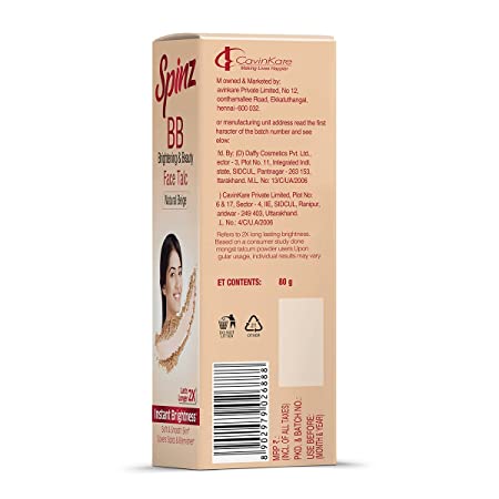 Spinz BB Brightening & Beauty Face Talc Natural Beige -80gm