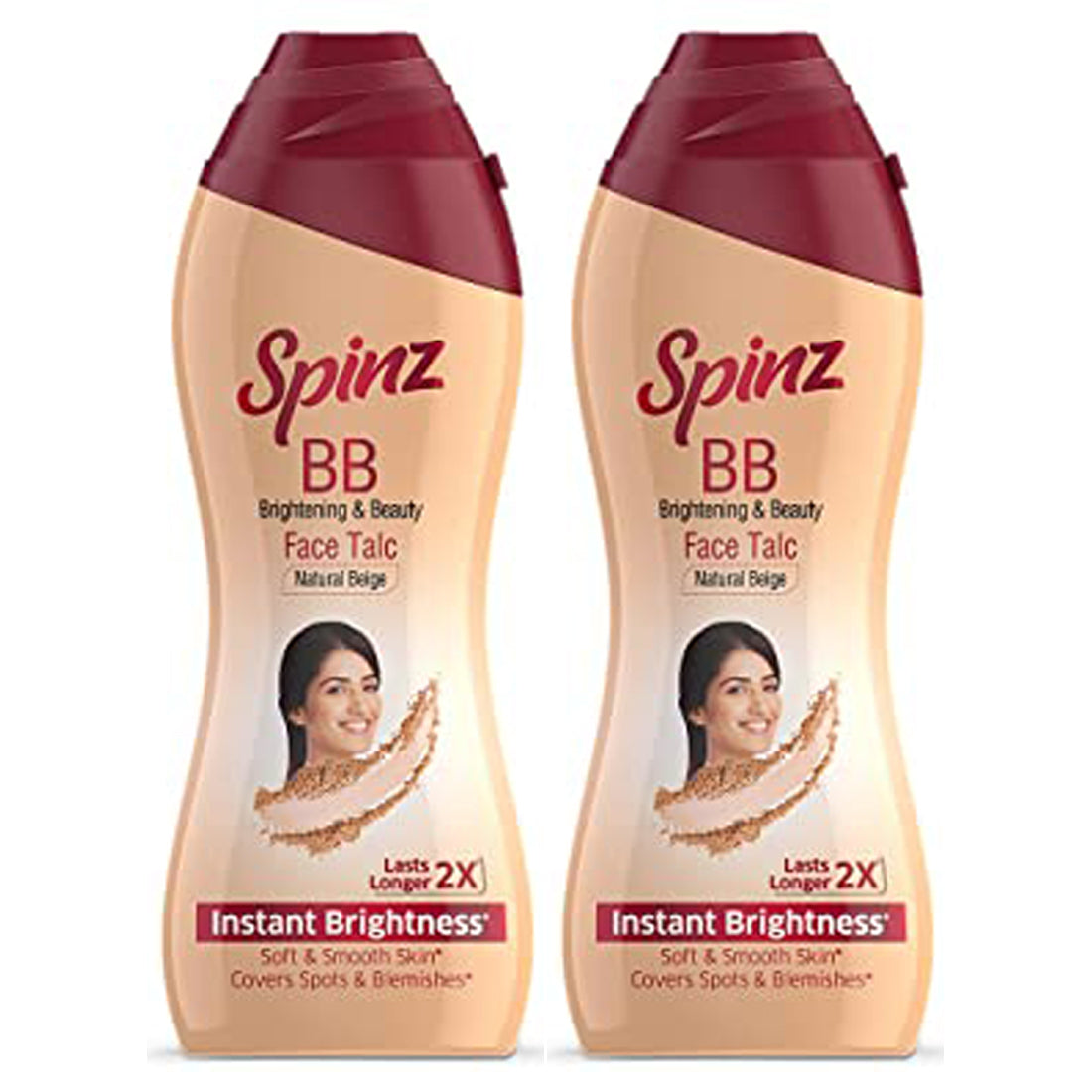 Spinz BB Brightening & Beauty Face Talc Natural Beige 70gm Pack Of 2