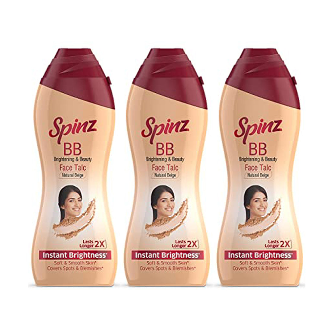 Spinz BB Brightening & Beauty Face Talc Natural Beige 70gm Pack Of 3