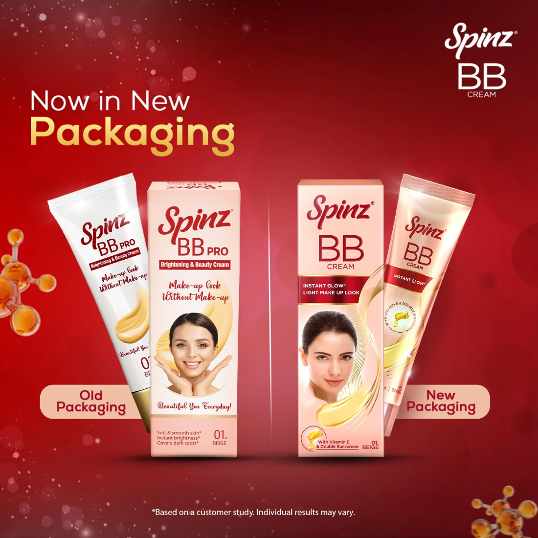 Spinz BB Cream Instant Glow Light Makeup Look 29gm Pack Of 3