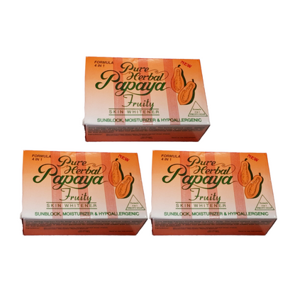 Pure Herbal Papaya Fruity Skin Whitener Soap -135gm Pack Of 3
