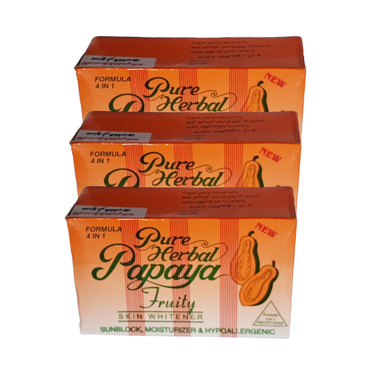 Pure Herbal Papaya Skin Care 4 In 1 Formula Soap 135gm Pack Of 3