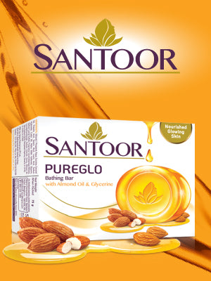 Santoor Pureglo Bathing Bar 125gm Pack Of 3 Monthly Value Pack 375gm