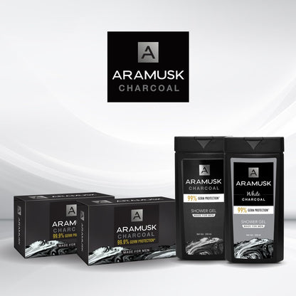 Aramusk Men Charcoal Soap Super Value Pack Of 4 Set -500gm