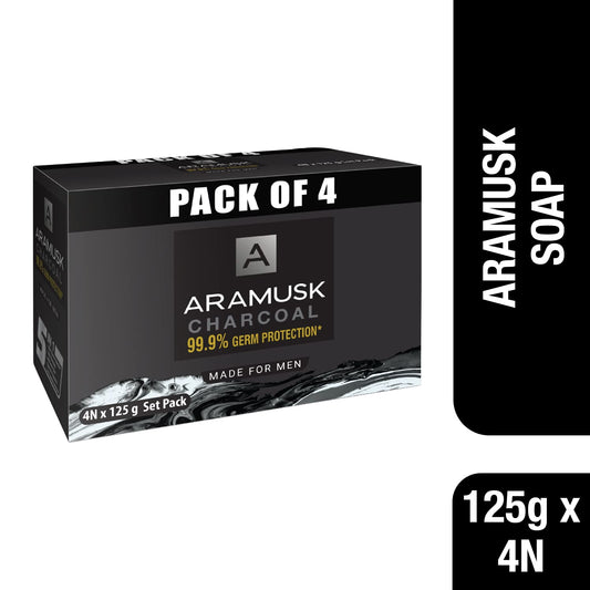 Aramusk Men Charcoal Soap Super Value Pack Of 4 Set -500gm