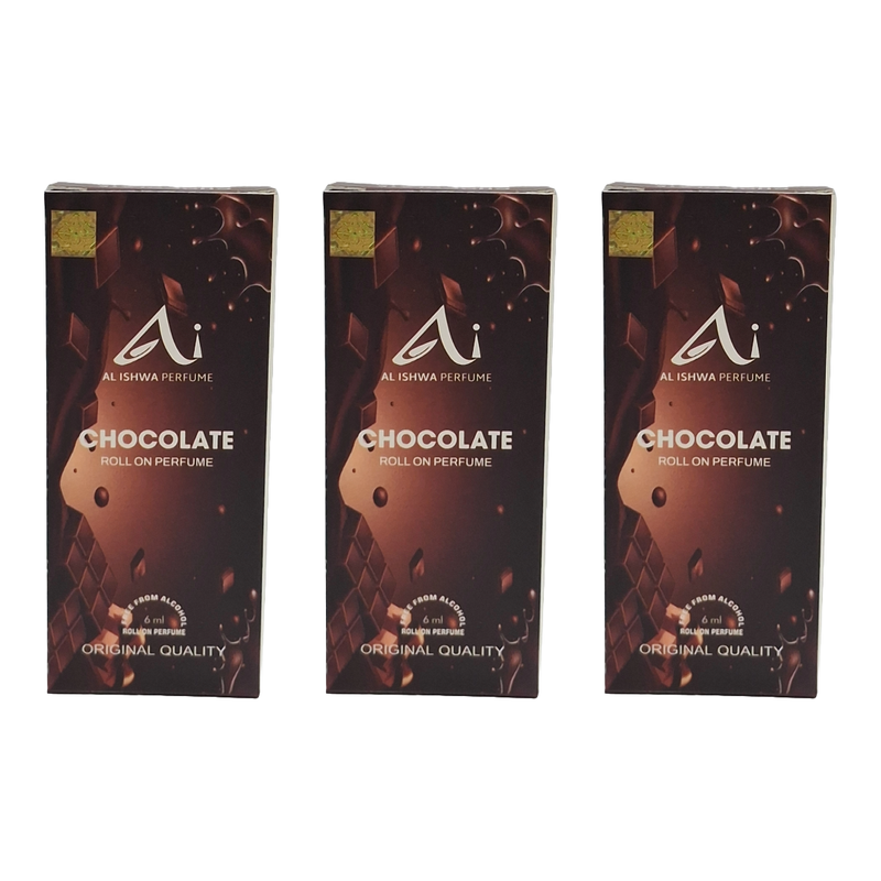 Al Ishwa Roll On Chocolate Perfume Free From Alcohol 6ml Pack Of 3