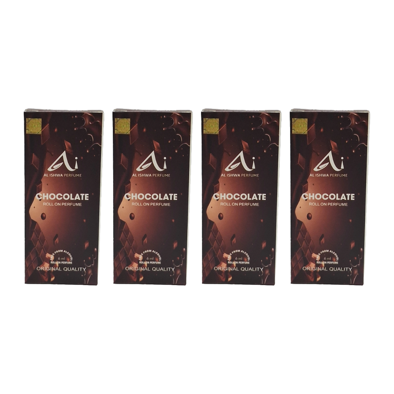 Al Ishwa Roll On Chocolate Perfume Free From Alcohol 6ml Pack Of 4