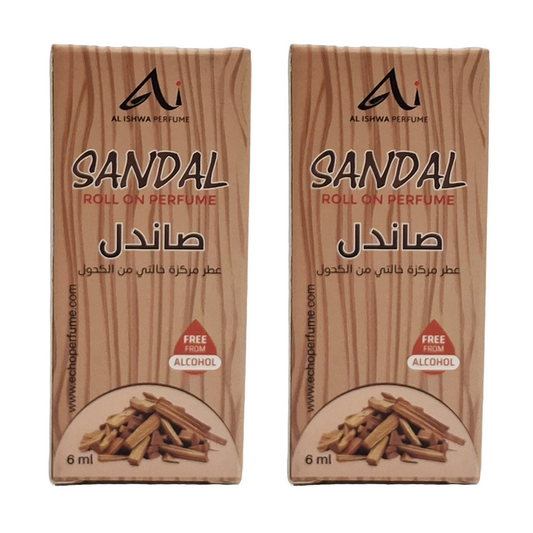 Al Ishwa Perfume Sandal Roll On Perfume 6ml Pack Of 2
