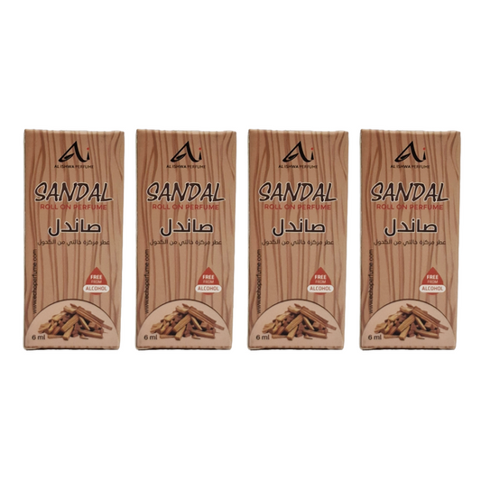 Al Ishwa Perfume Sandal Roll On Perfume 6ml Pack Of 4