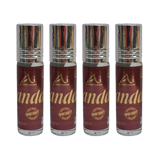 Al Ishwa Sandal Roll On Attar Free From Alcohol 6ml Pack Of 4