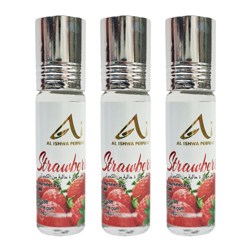 Al Ishwa Strawberry Roll On Attar Free From Alcohol 6ml Pack Of 3