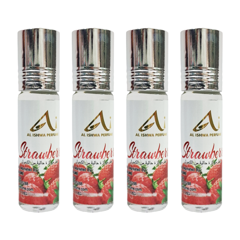 Al Ishwa Strawberry Roll On Attar Free From Alcohol 6ml Pack Of 4