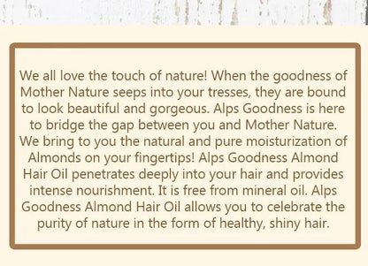 Alps Goodness Almond Hair Oil Enriched With Vitamin E 100ml