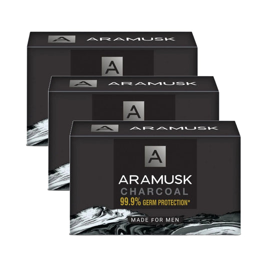 Aramusk Charcoal Soap For Men 125gm Pack Of 3